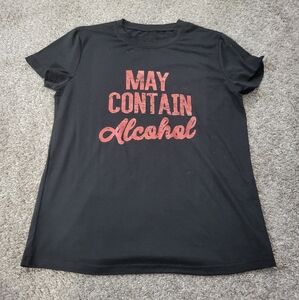Women's "May Contain Alcohol" Black T-Shirt